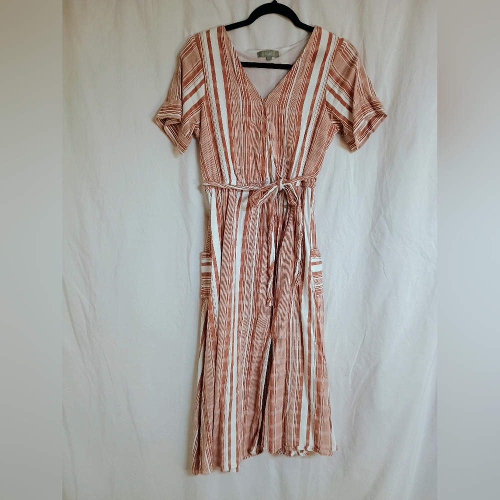 Striped Wrap Dress with Tie Waist